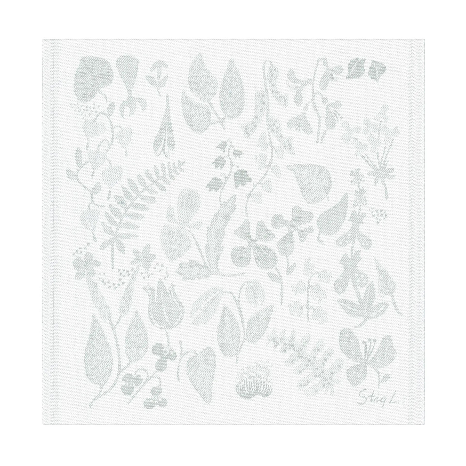 Herbarium serviett 35x35 cm, Grå Ekelund Linneväveri