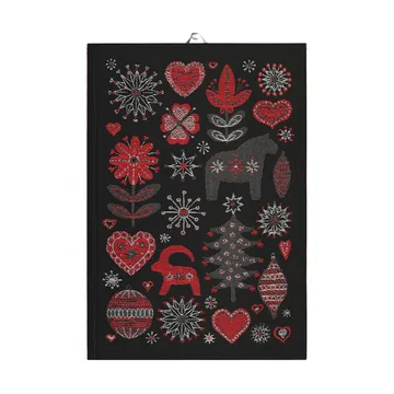 Julnatt kjøkkenhåndkle 35x50 cm - Svart - Ekelund Linneväveri