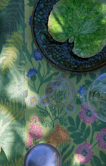 Vildblomster kjøkkenhåndkle 35x50 cm - Grønn - Ekelund Linneväveri