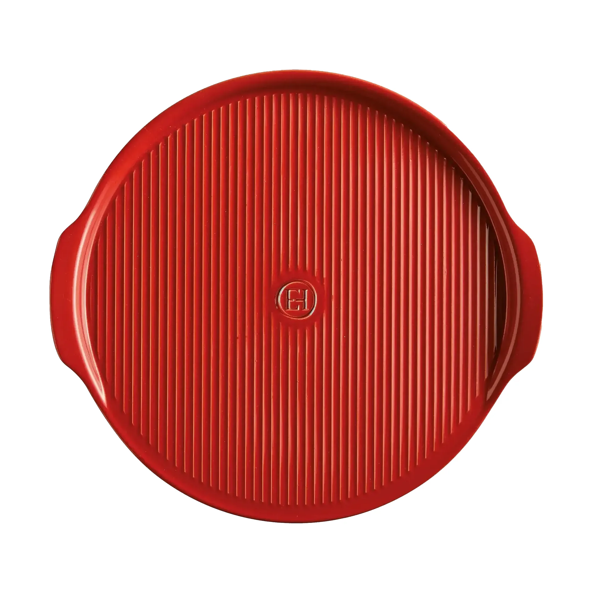 Emile Henry pizzastein riflet Ø40 cm, Rød Emile Henry