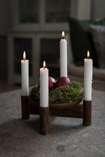 Ernst adventslysestake Ø22x8 cm - Mørk brun - ERNST