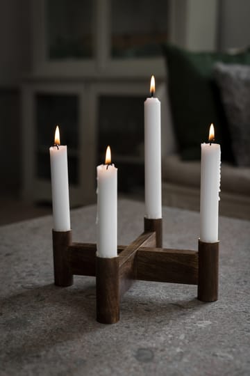 Ernst adventslysestake Ø22x8 cm - Mørk brun - ERNST