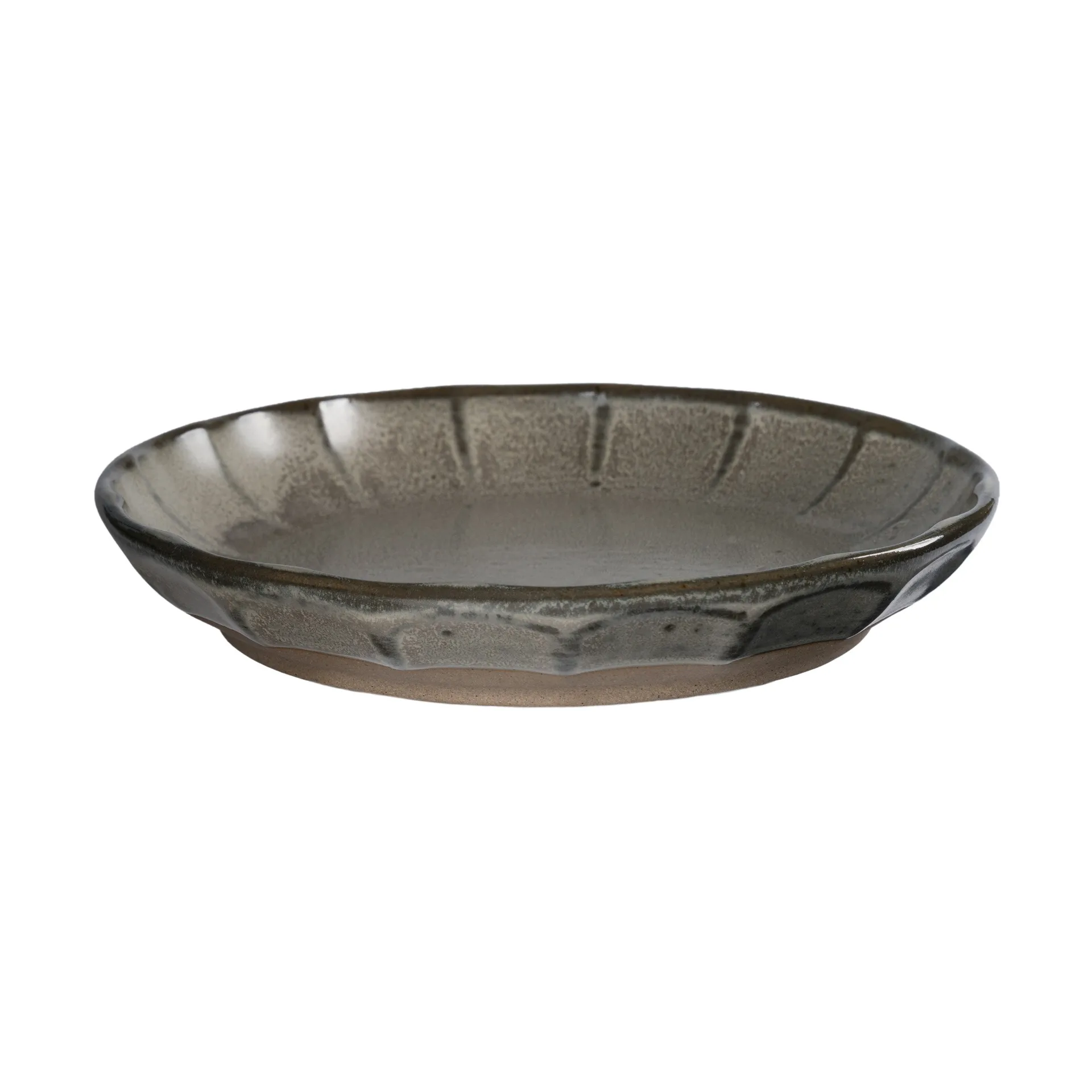 Ernst asjett i steingods, Grå-natur, Ø17x3 cm ERNST