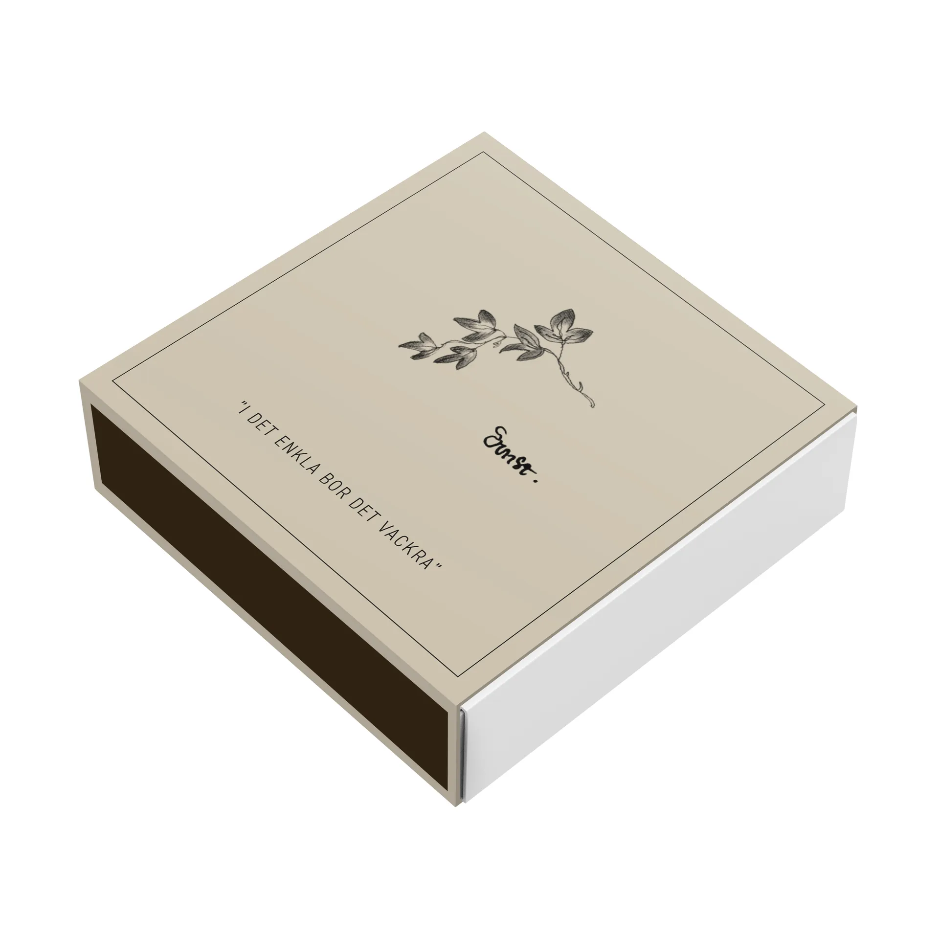 Ernst fyrstikkeske 11x11 cm, Kvist ERNST