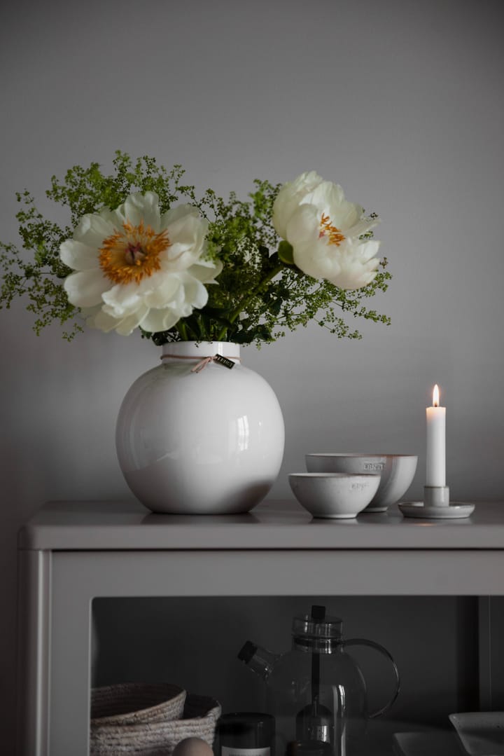 Ernst glasert vase hvit, �Ø 10 cm ERNST