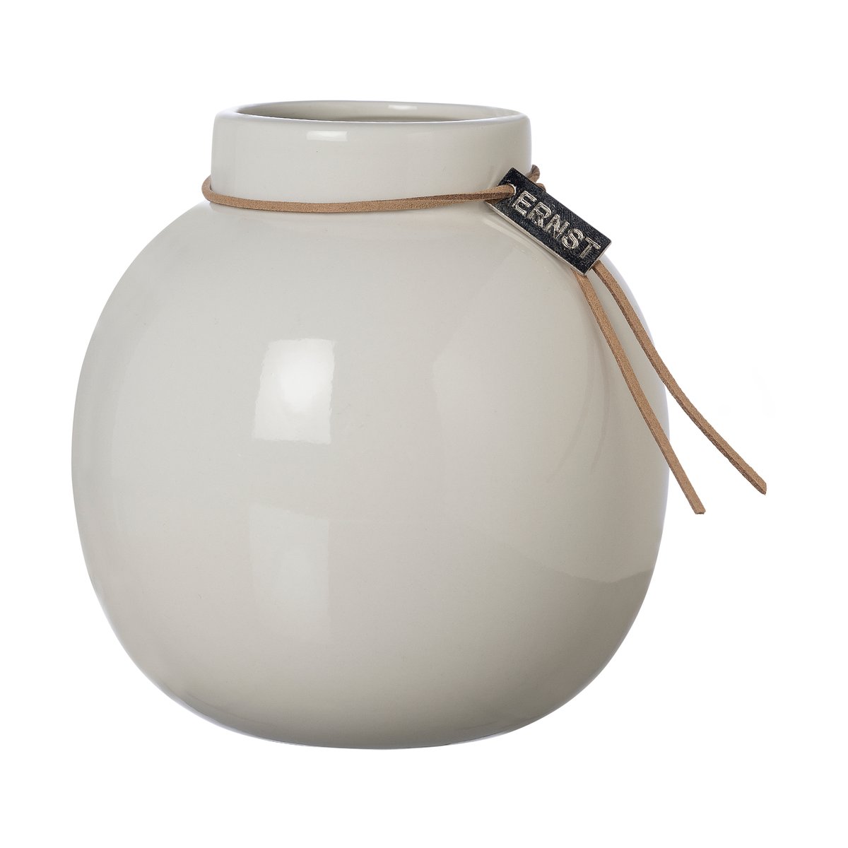 ERNST Ernst glasert vase hvit Ø 14 cm
