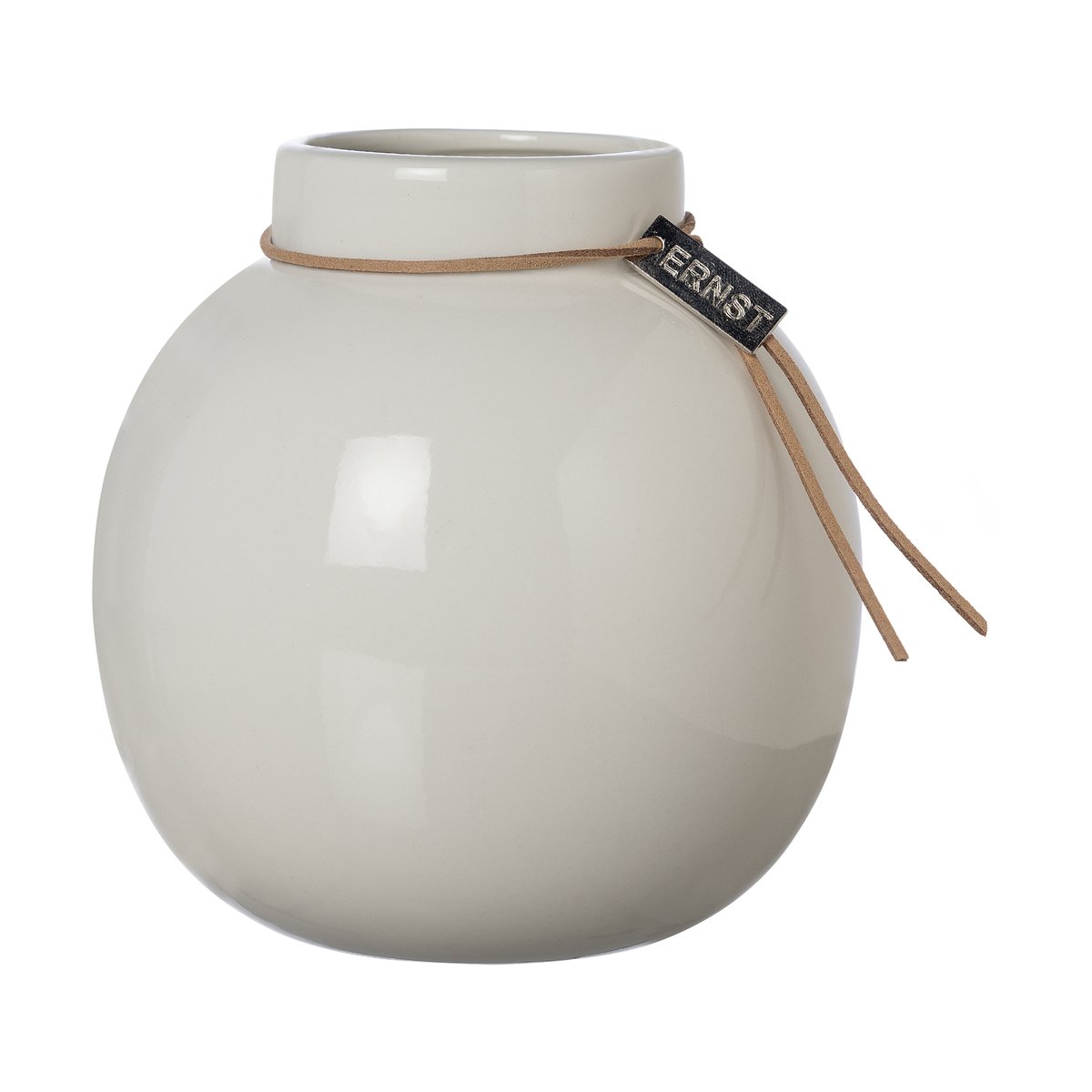 ERNST Ernst glasert vase hvit Ø 22 cm