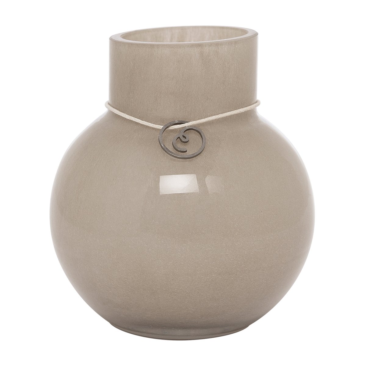 Glassvase rund 10 cm, Ø9, beige