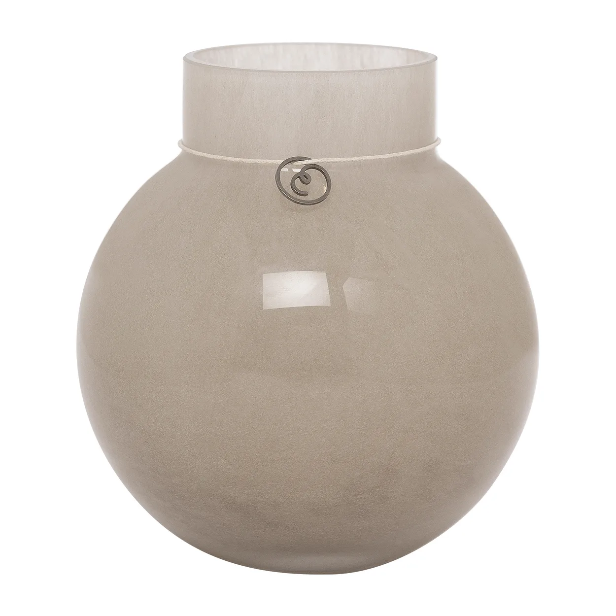ERNST Ernst glassvase rund beige H 14 cm Ø 13 cm