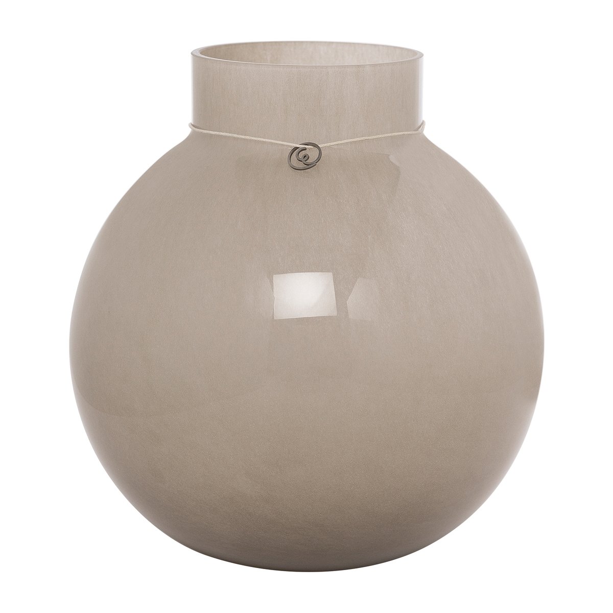 Glassvase rund 22 cm, Ø21, beige