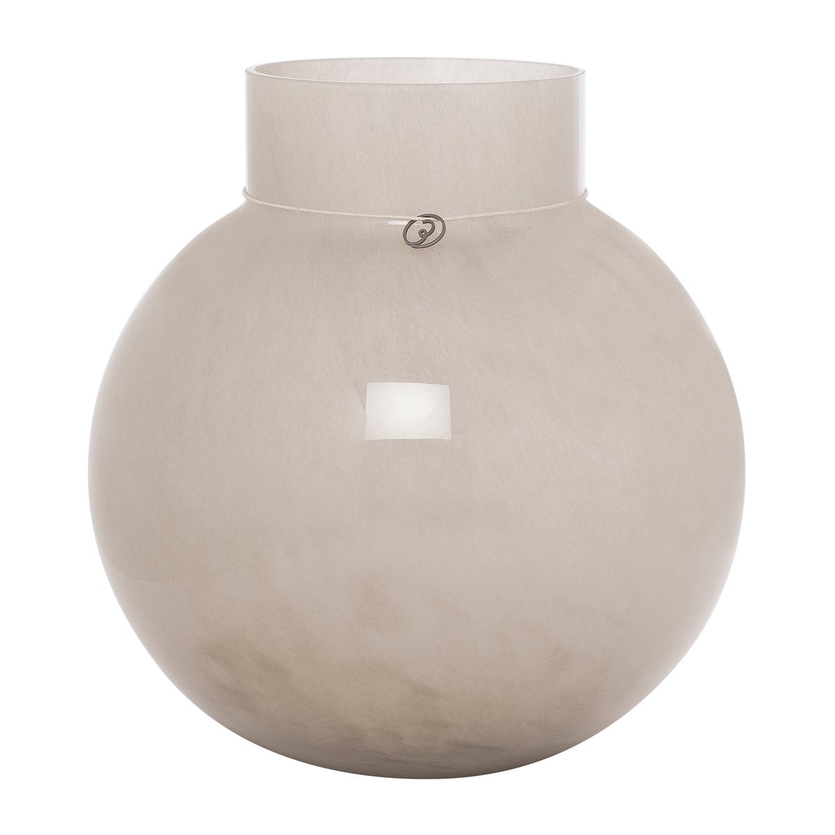 Glassvase rund 25 cm, Ø24, beige