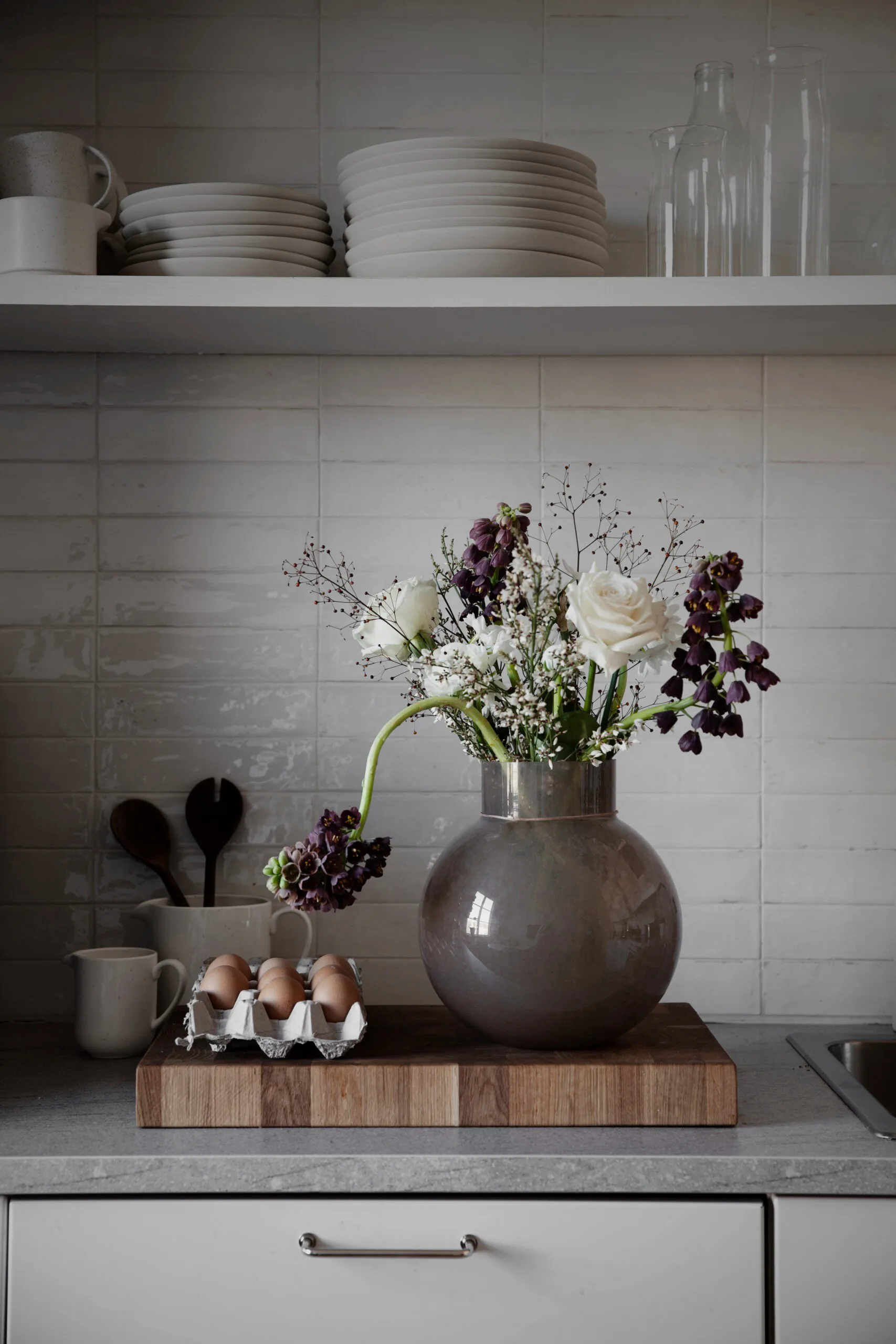 Ernst glassvase rund brun, H 25 cm Ø 24 cm ERNST