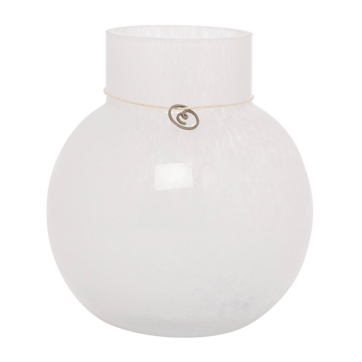 Glassvase rund 14 cm, Ø13, hvit