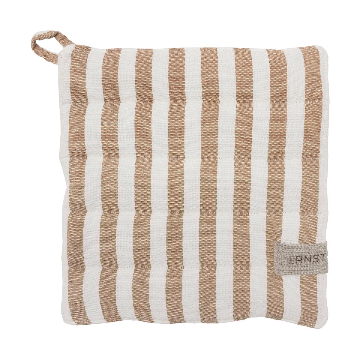 ERNST Ernst gryteklut, bred stripe 23x25 cm Karamell-hvit