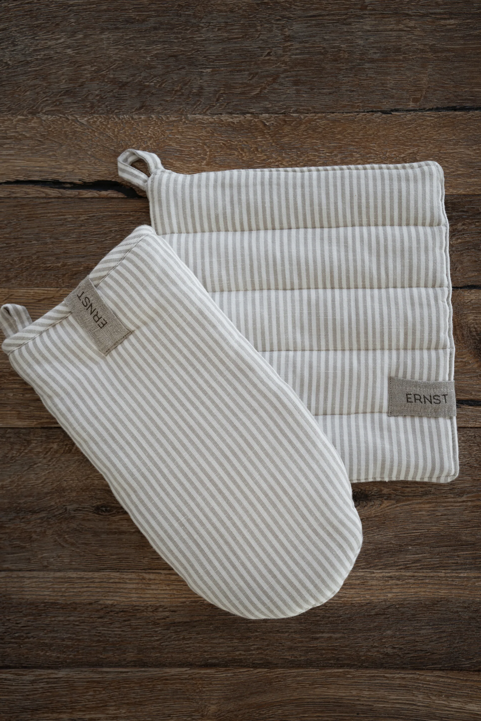 Ernst gryteklut stripete 23x25 cm, Beige-hvit stripe ERNST
