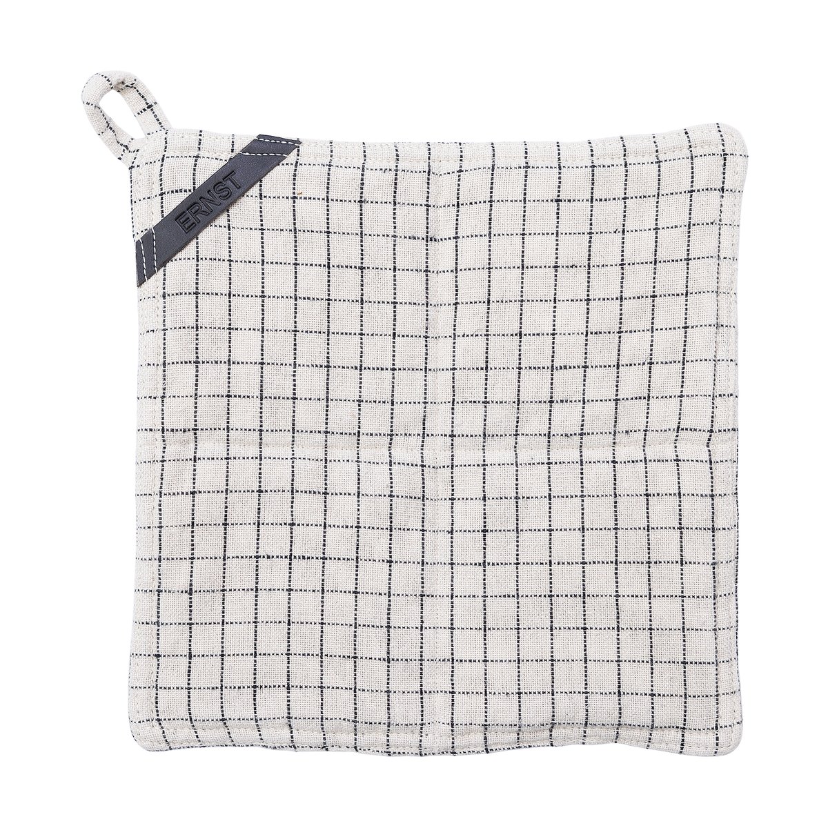 Rutete gryteklut 25 cm, beige/svart