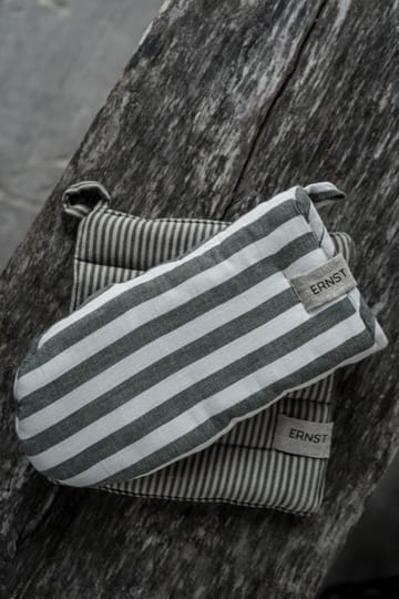 Ernst grytevott, bred stripe - Grønn-hvit - ERNST