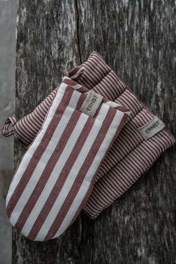 Ernst grytevott, bred stripe - Rød-hvit - ERNST