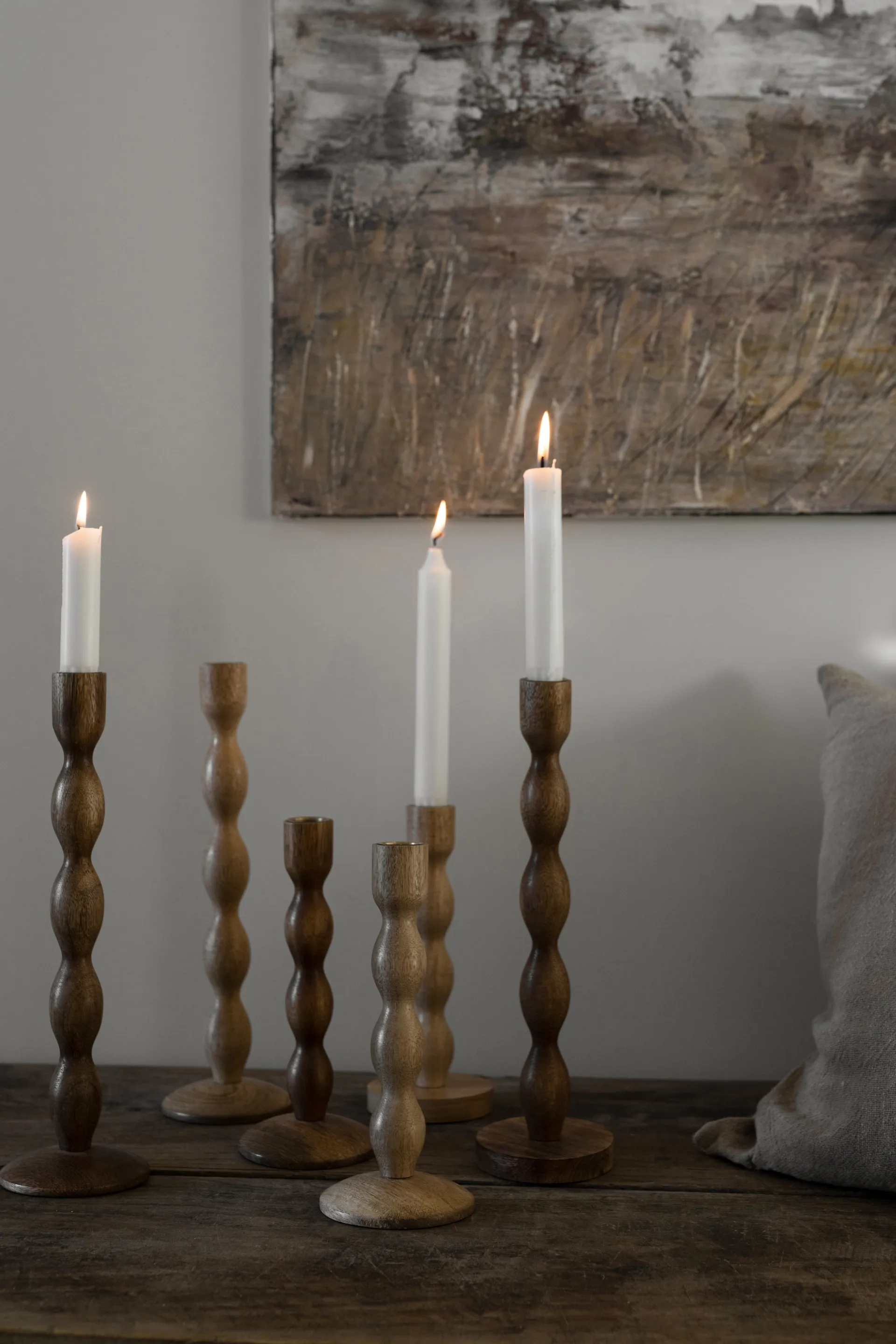 Ernst lysestake Ø9x21 cm, Mørkebrun ERNST