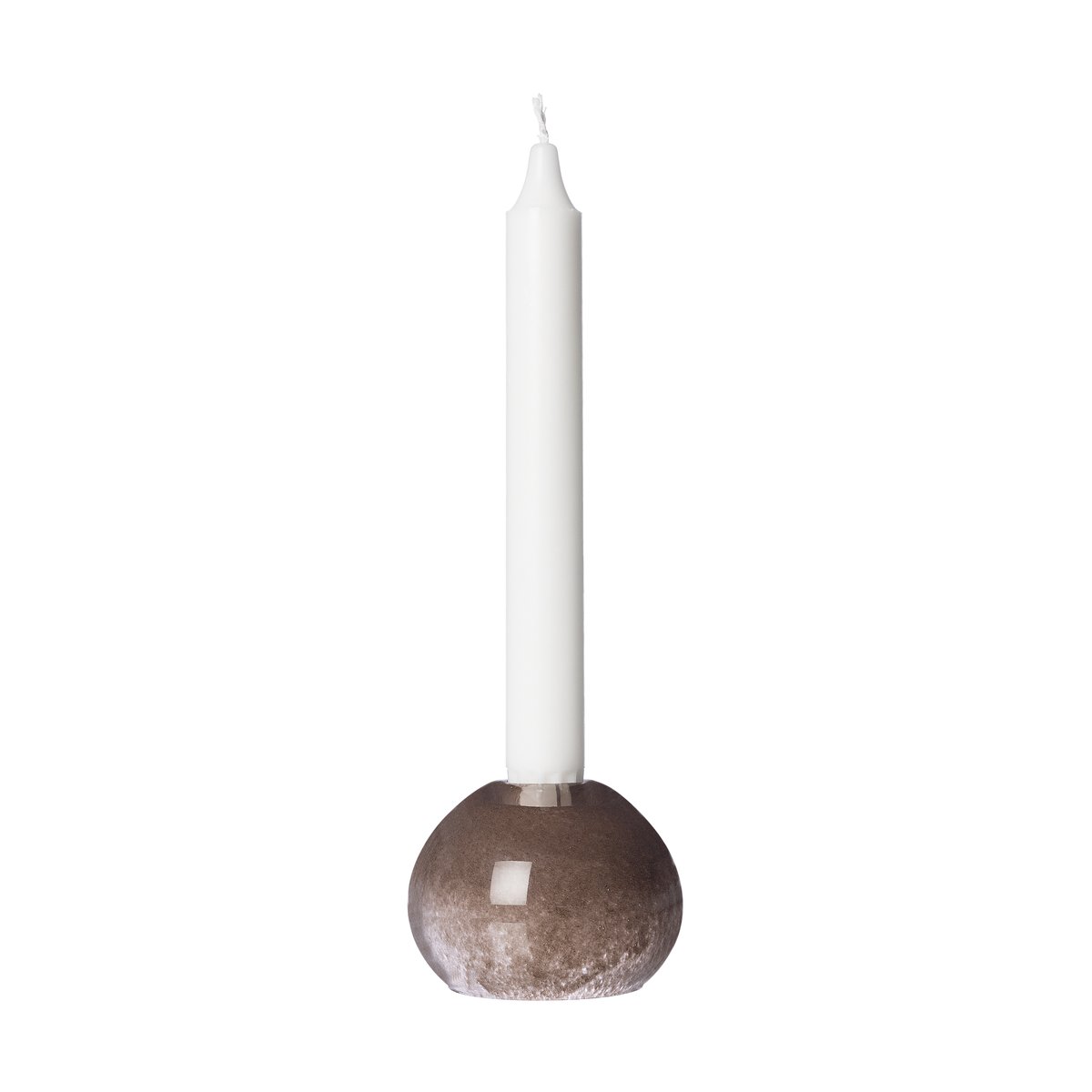 ERNST Ernst lysestake, glass Ø7,5 cm Brun