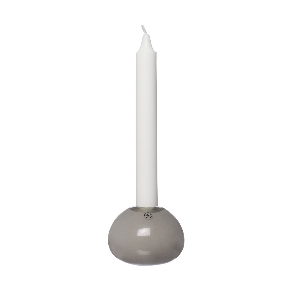 ERNST Ernst lysestake, glass Ø7,5 cm Grå