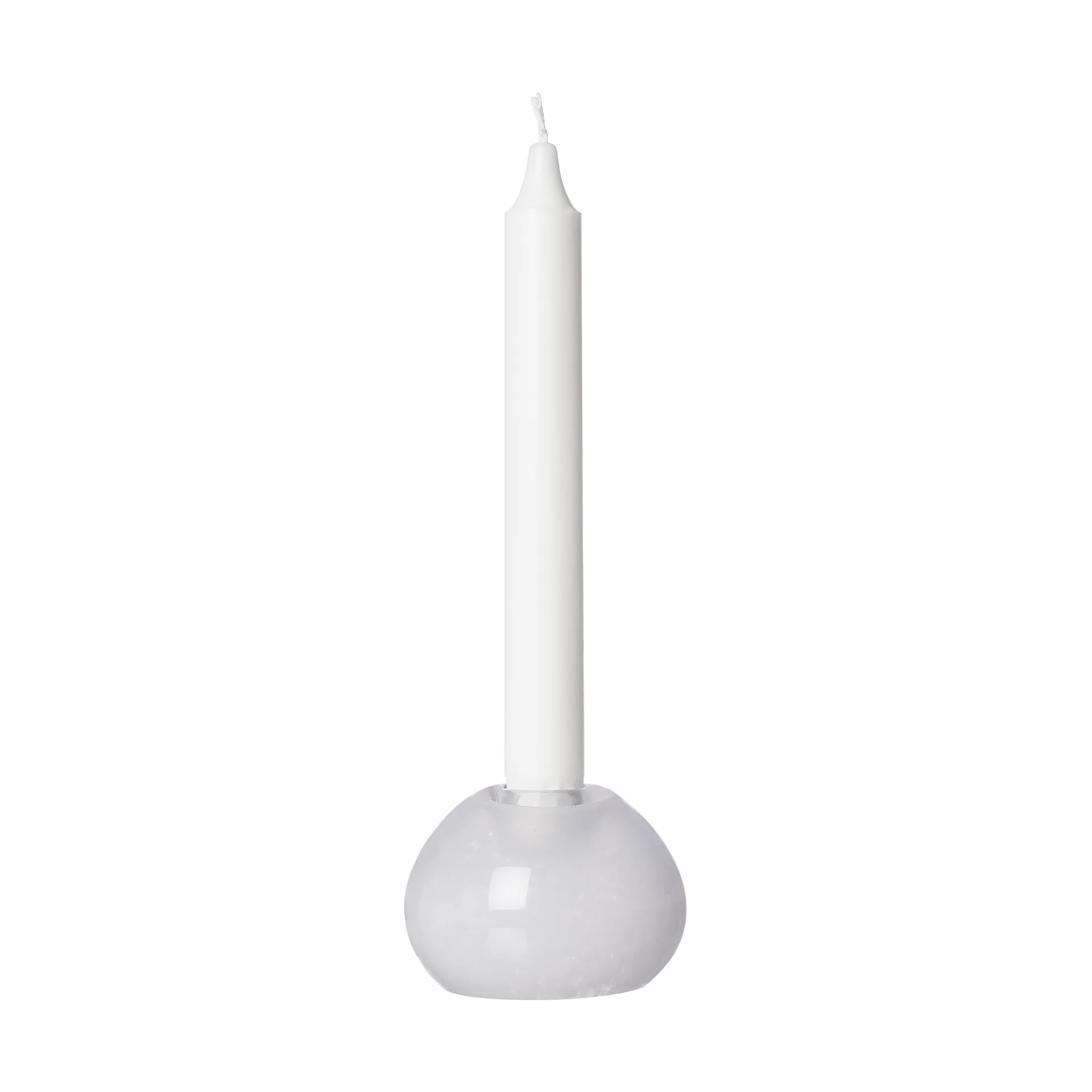Ernst lysestake, glass Ø7,5 cm, Hvit ERNST