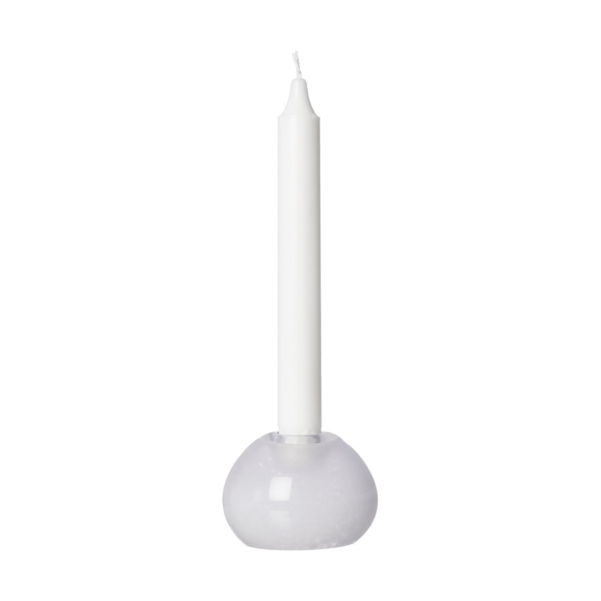 ERNST Ernst lysestake, glass Ø7,5 cm Hvit