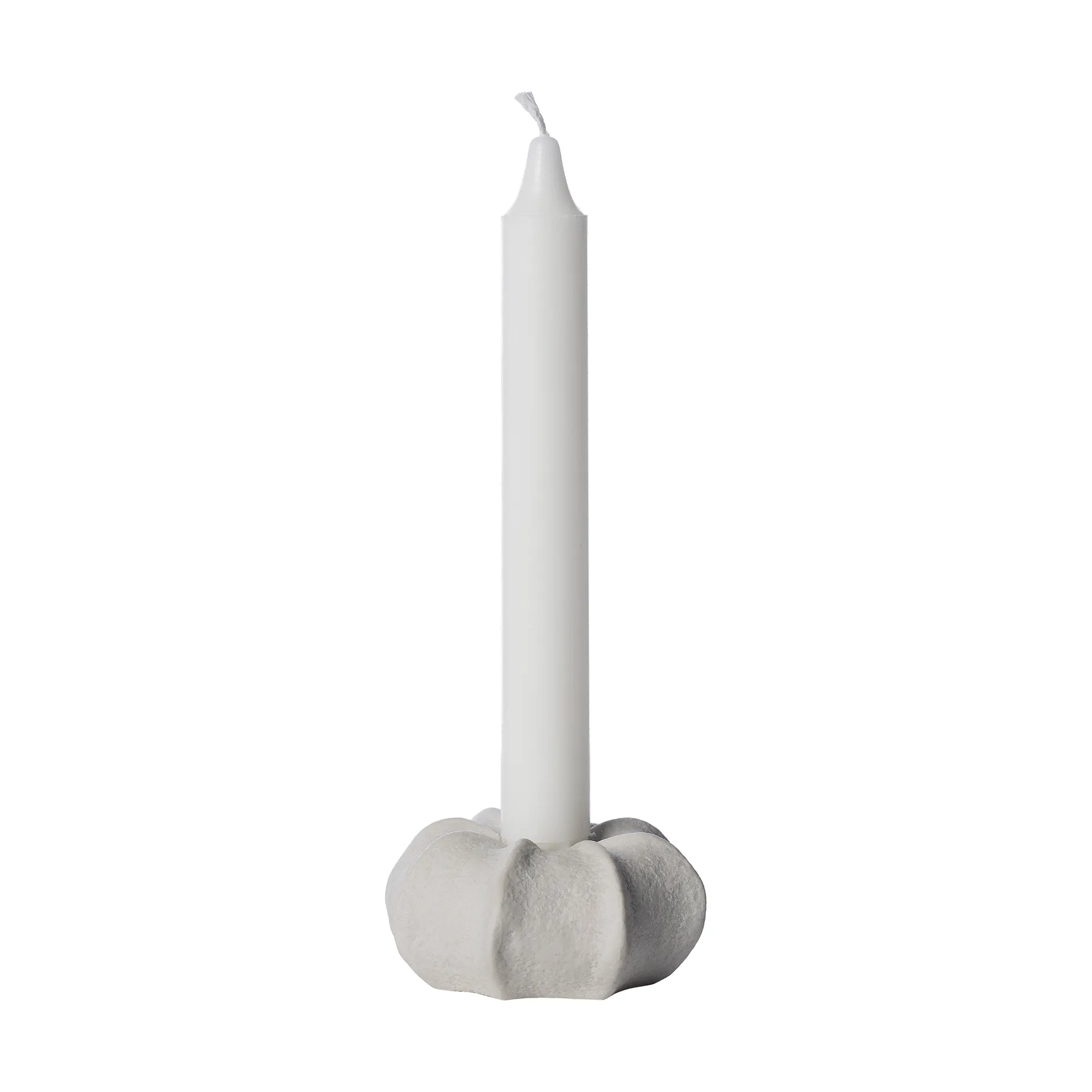 Ernst lysestake steingods Ø 7,5 cm, Naturhvit  ERNST