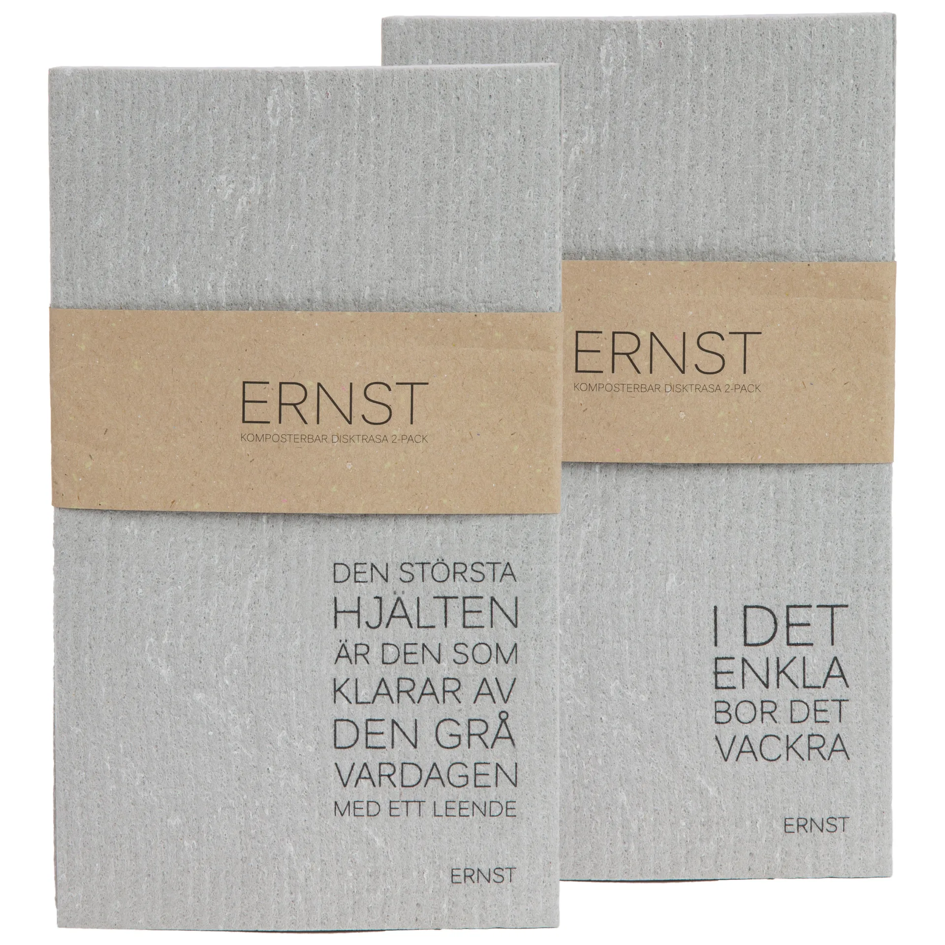 Ernst oppvaskklut 2-pakn. 15x25cm, grå ERNST