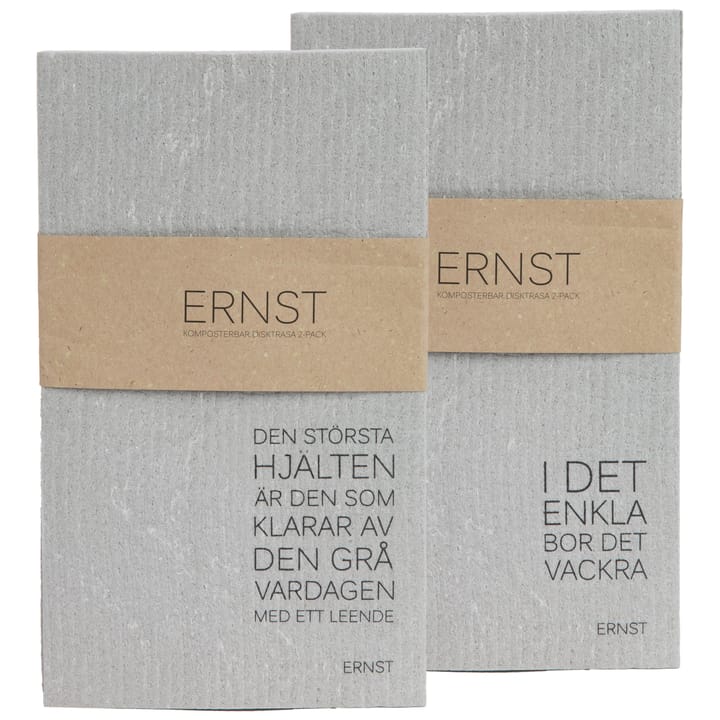 Ernst oppvaskklut 2-pakn. 15x25cm, grå ERNST