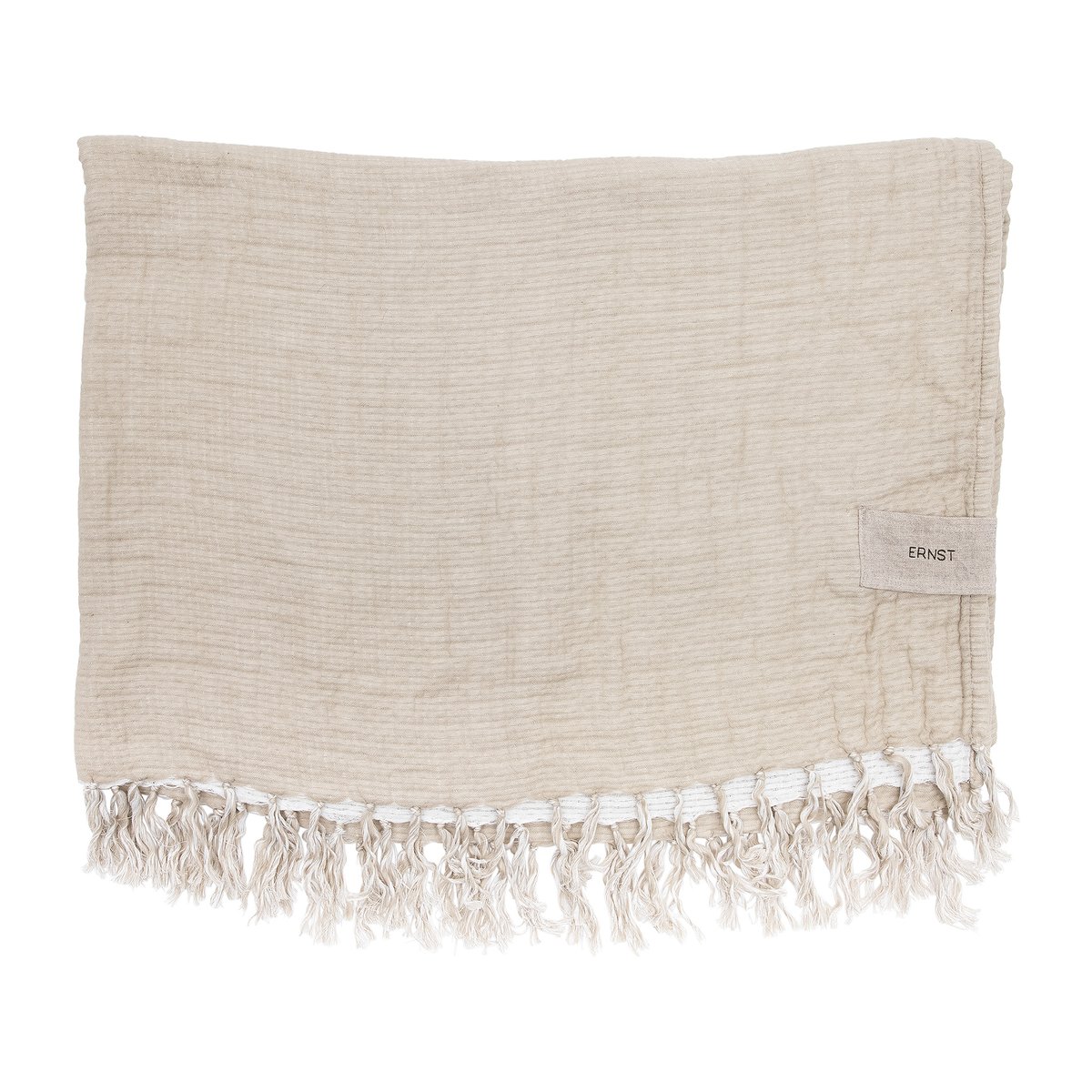 pledd bomull 130x170 cm Beige