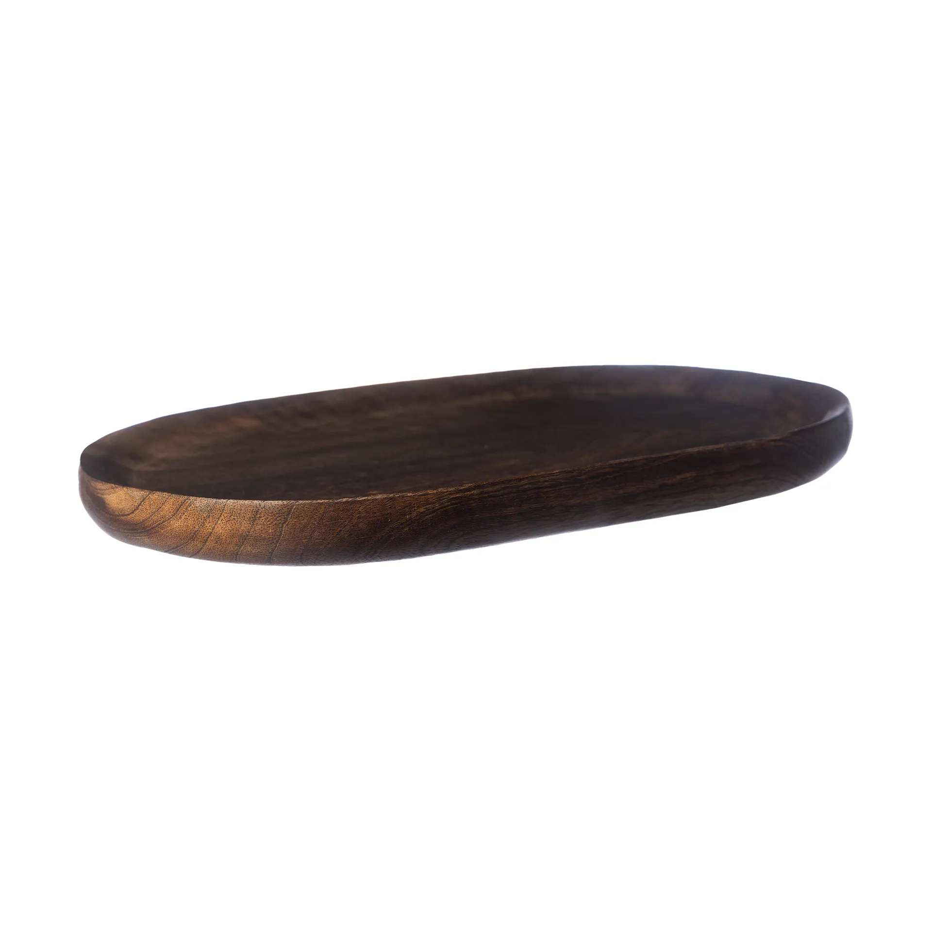 Ernst serveringsbrikke oval 17x28 cm, Mørkebrun ERNST
