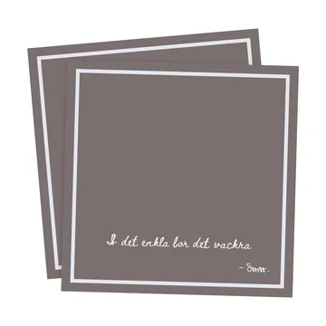 Ernst serviett med sitat - I det enkla 20 stk. - Gråbrun - ERNST