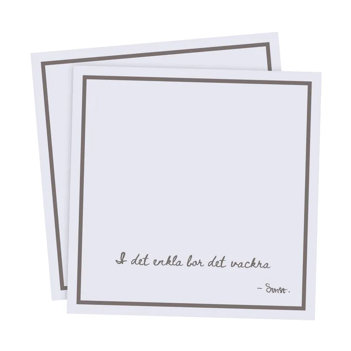 Ernst serviett med sitat - I det enkla 20 stk. - Lysegrå - ERNST