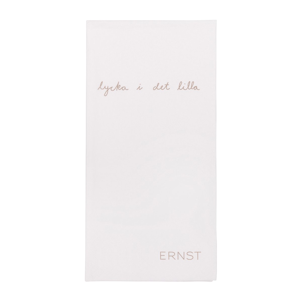 ERNST Ernst serviett med sitat «Lycka i det lilla» 20-pakning Hvit-grå