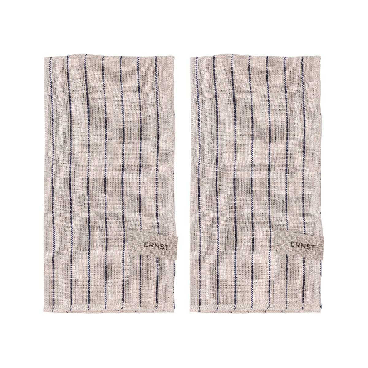 ERNST Ernst servietter 2-pakning stripete 40 x 40 cm Blå-beige