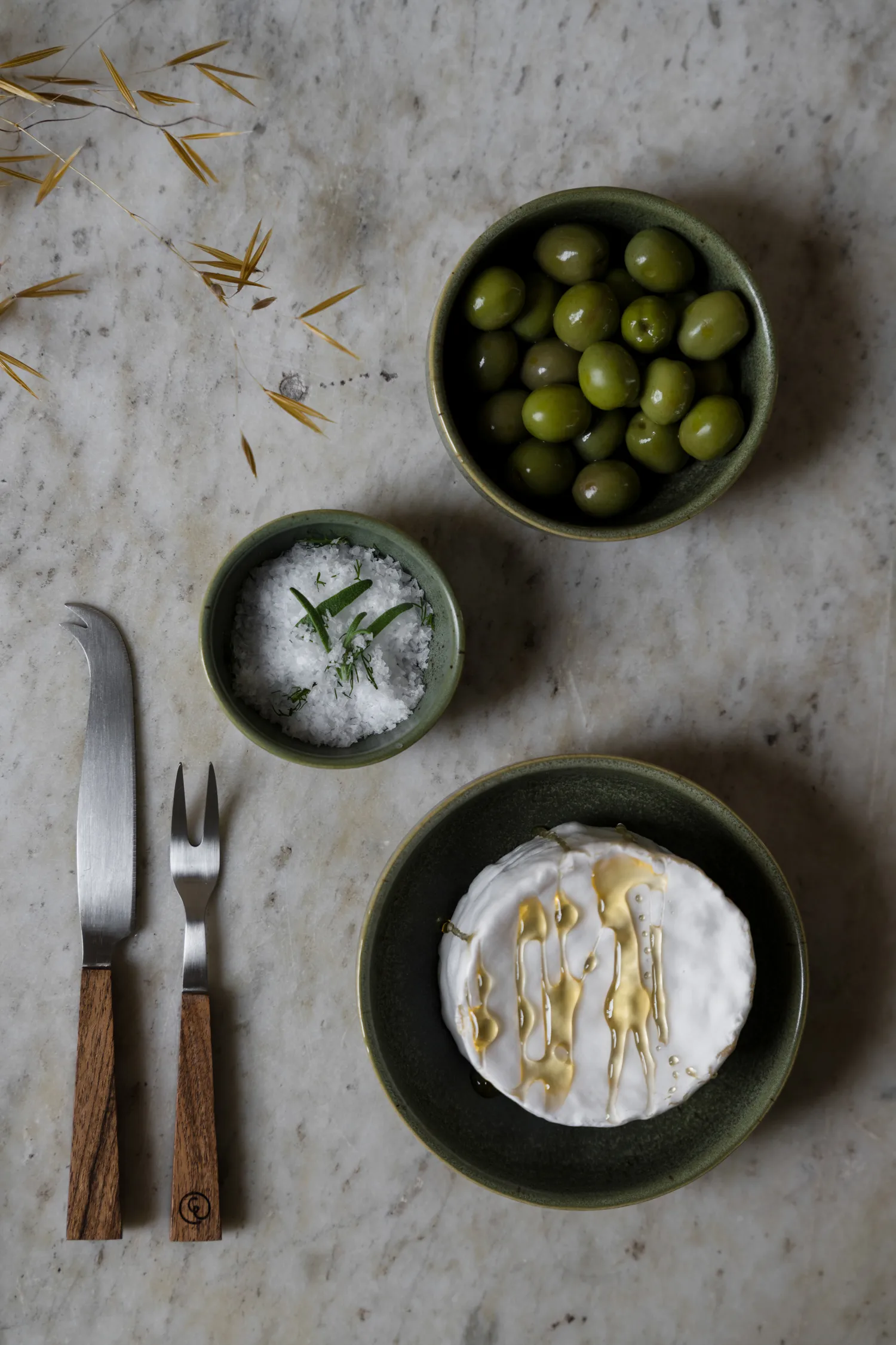 Ernst skål, Grønn-natur bunn, Ø8 cm ERNST