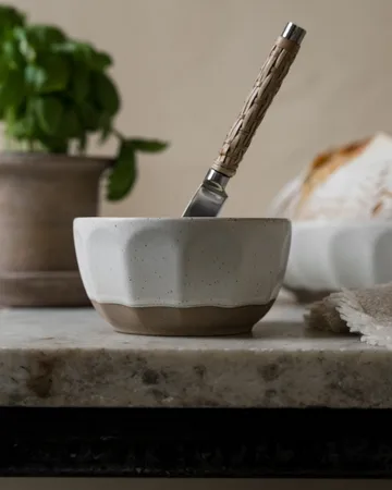 Ernst skål i steingods - Hvit-natur, Ø12 cm - ERNST