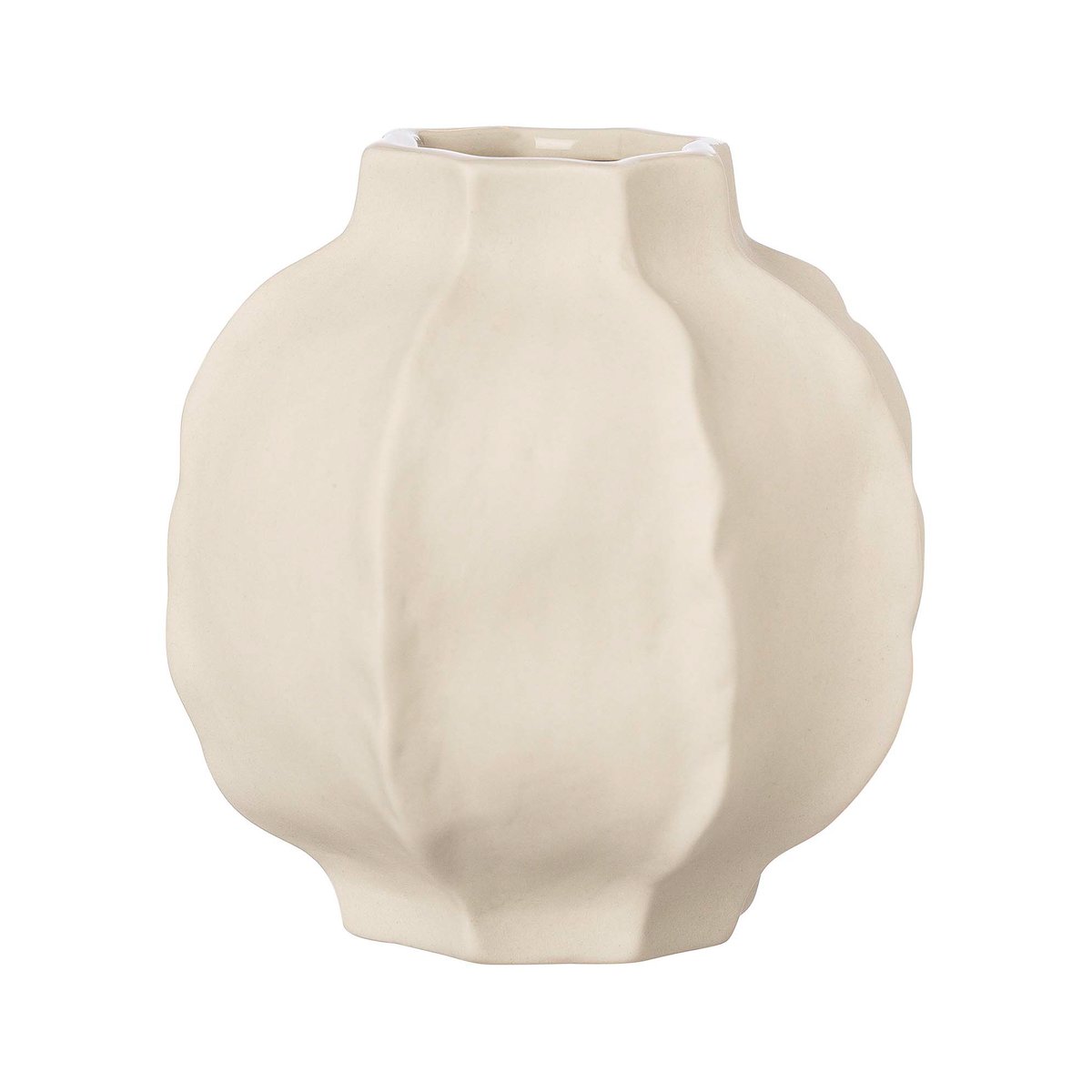 Vase bucklig rand, 10 cm, stentøy