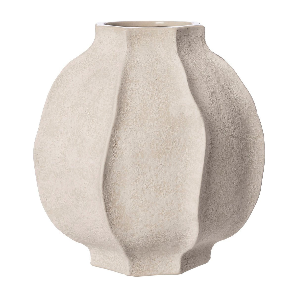Vase steintøy 24 cm, naturhvit