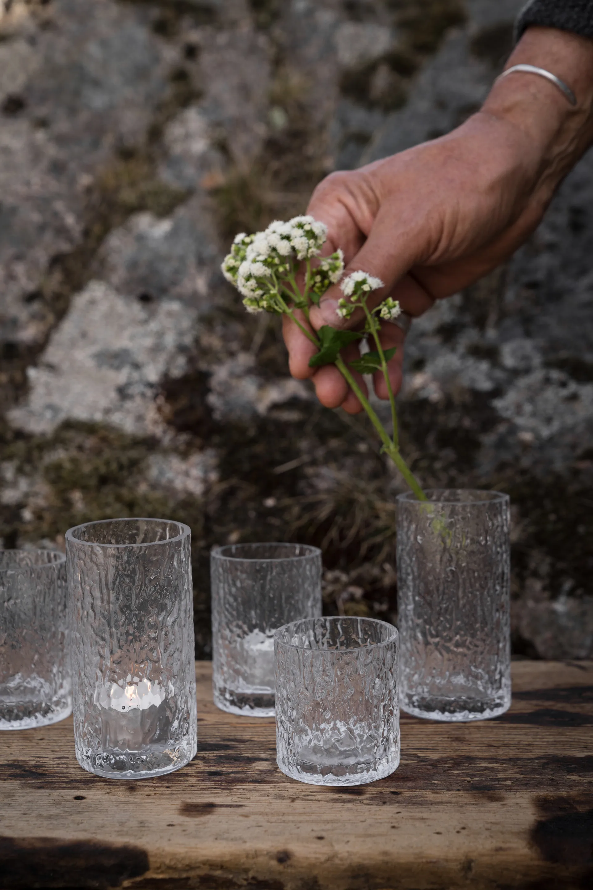 Ernst vase/lykt mønstret, Ø5,3x8,5 cm ERNST