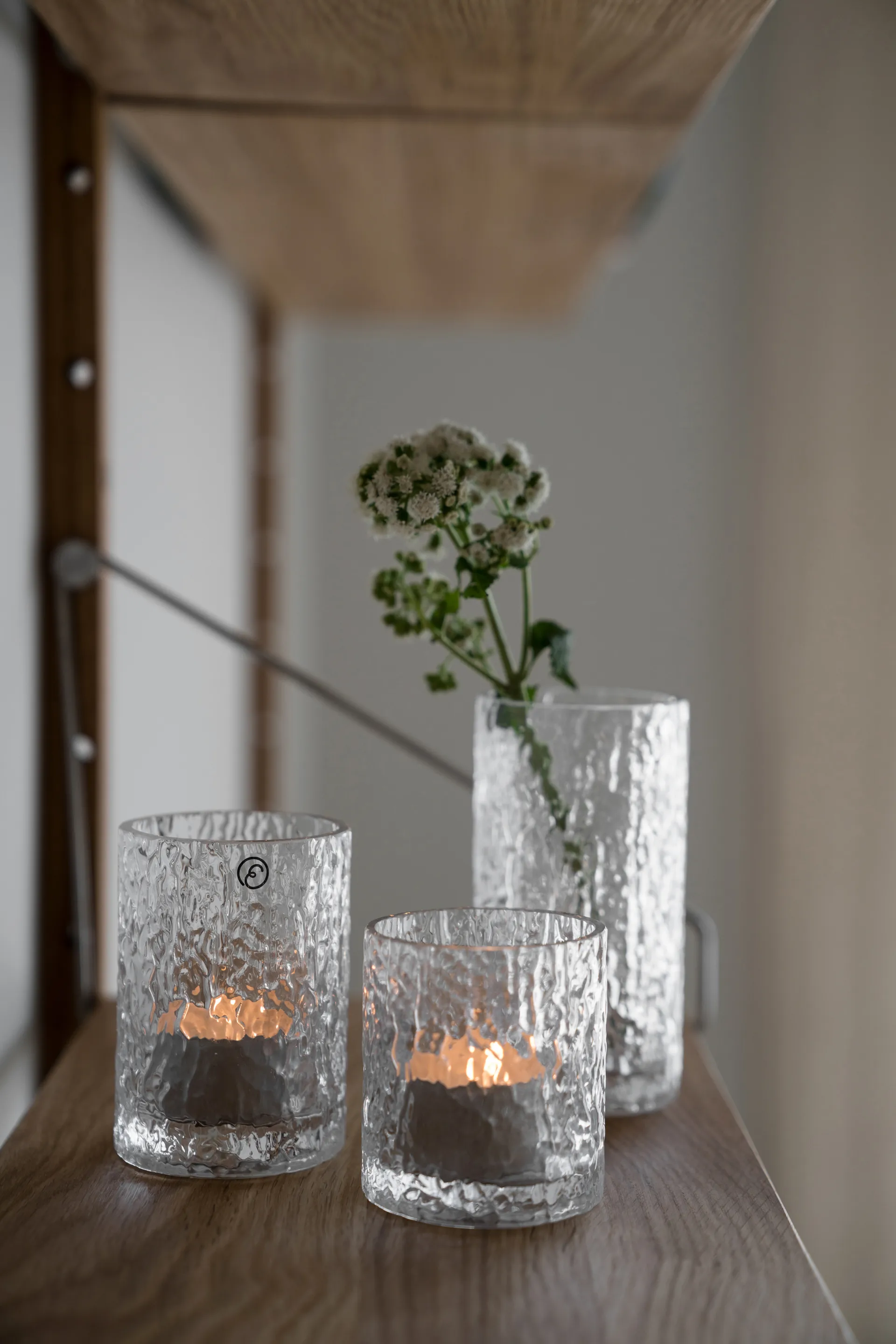 Ernst vase/lykt mønstret, Klar, Ø5,3x6,5 cm ERNST