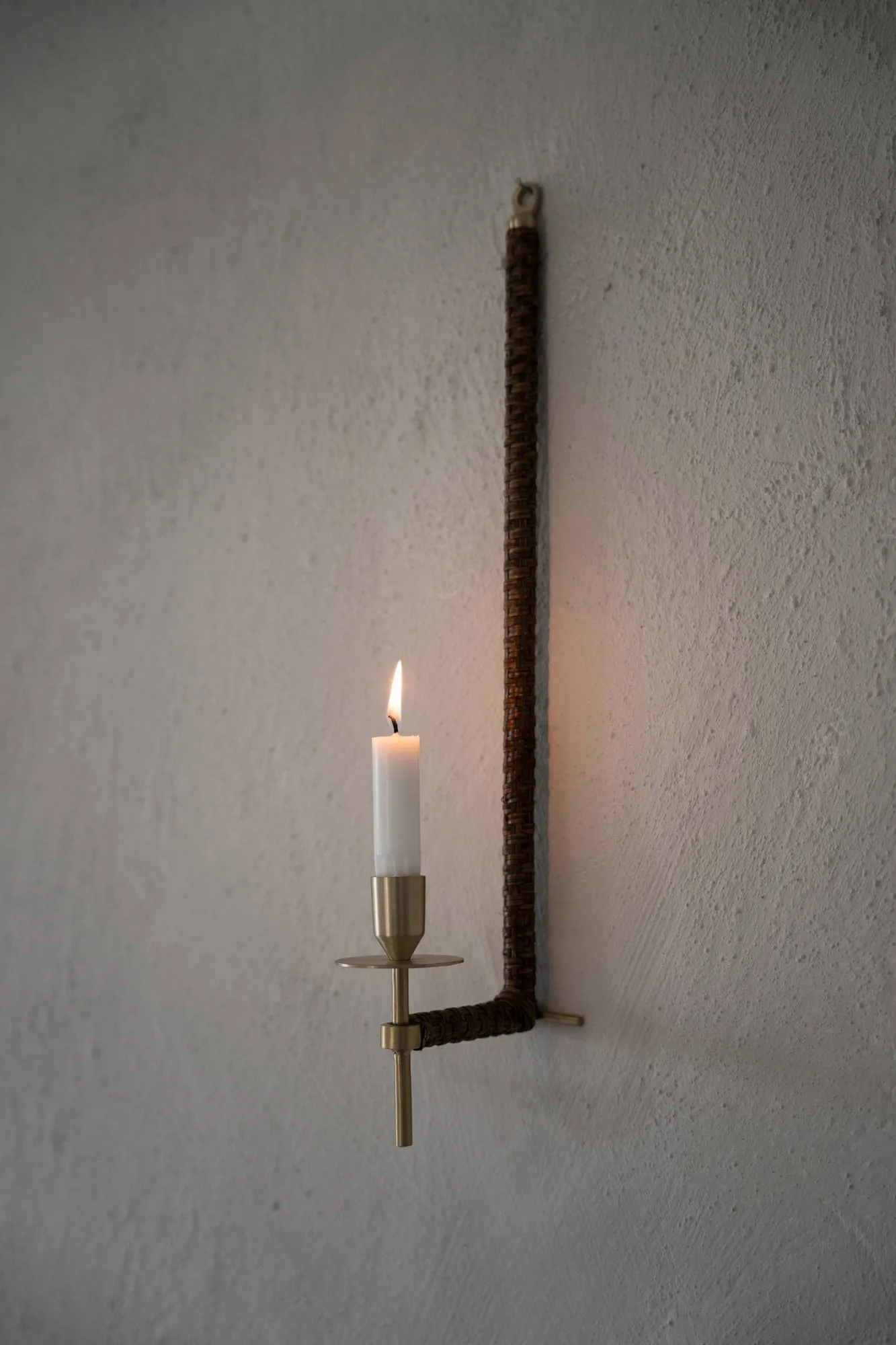 Ernst vegglampett flettet, Messing, 47 cm ERNST
