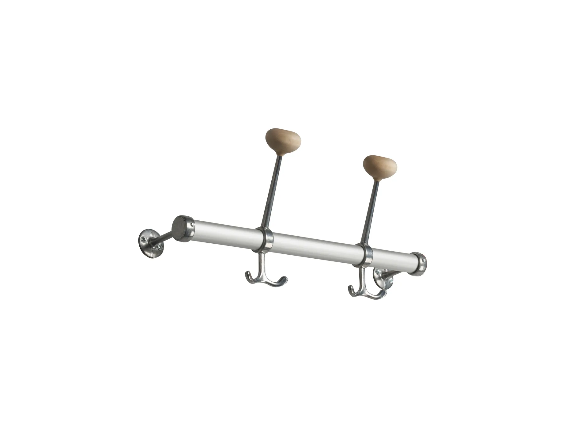 Gustav Hattkroklist 40 cm 2 kroker, Aluminium-hvit Essem Design