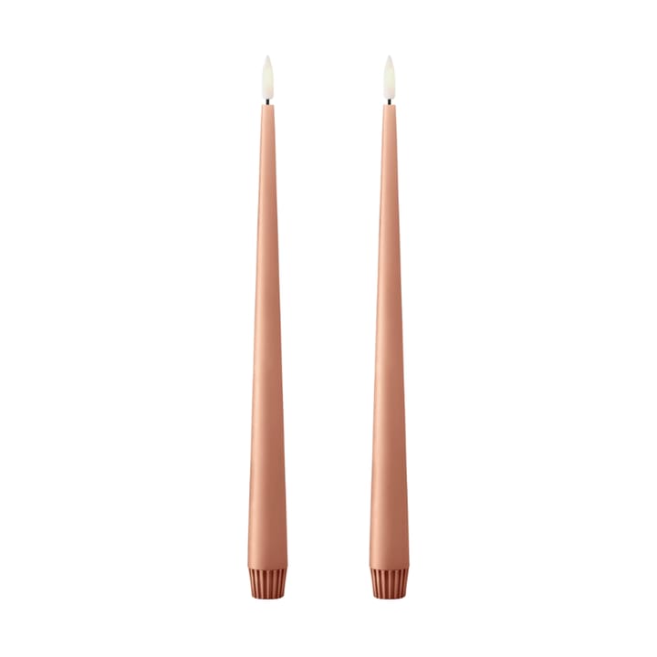 ester & erik kronelys LED 2-pk - 20 Rosy caramel , 30 cm - Ester & erik