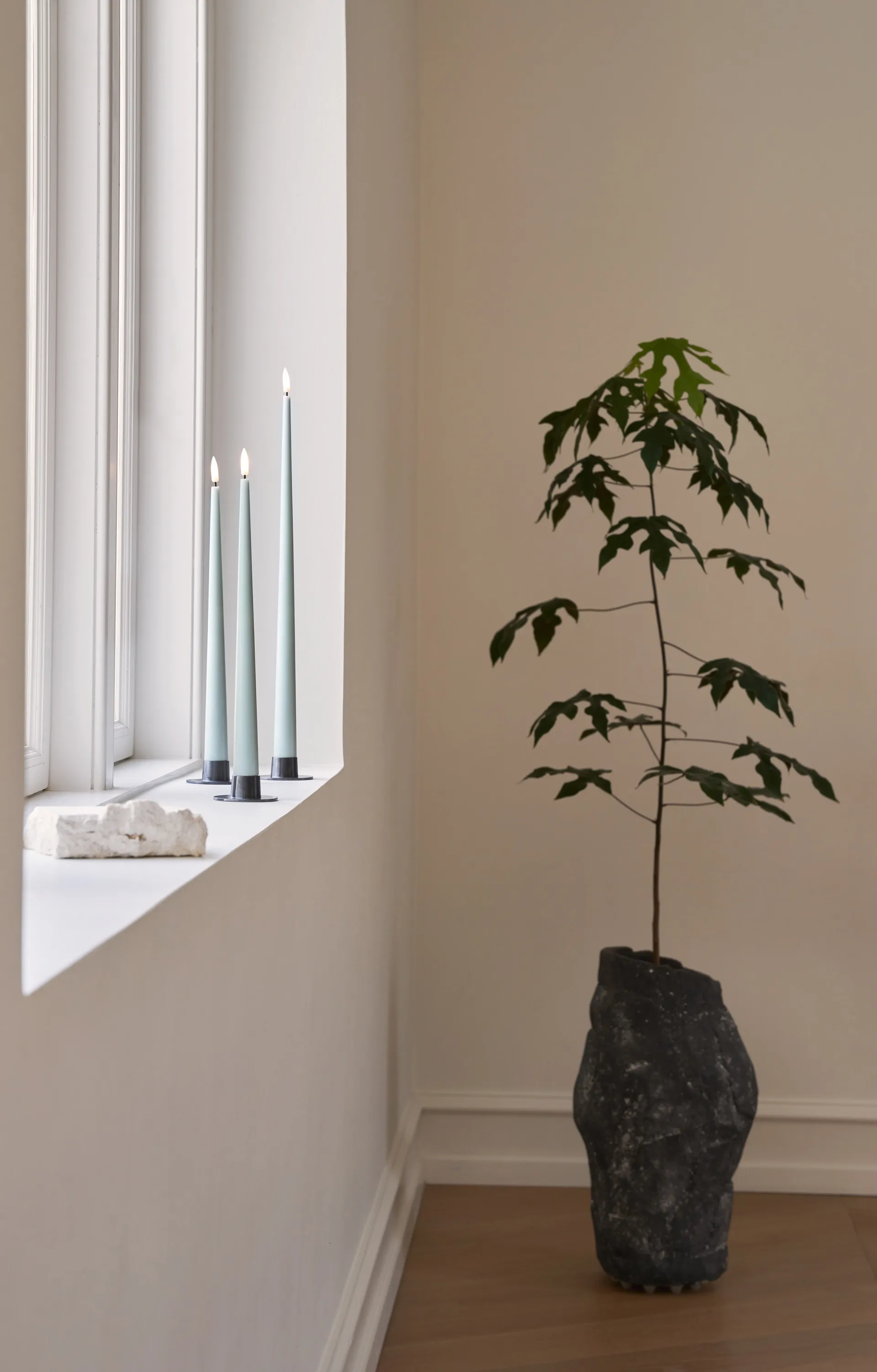 ester & erik kronelys LED 2-pk, 67 Jade stone, 40 cm ester & erik