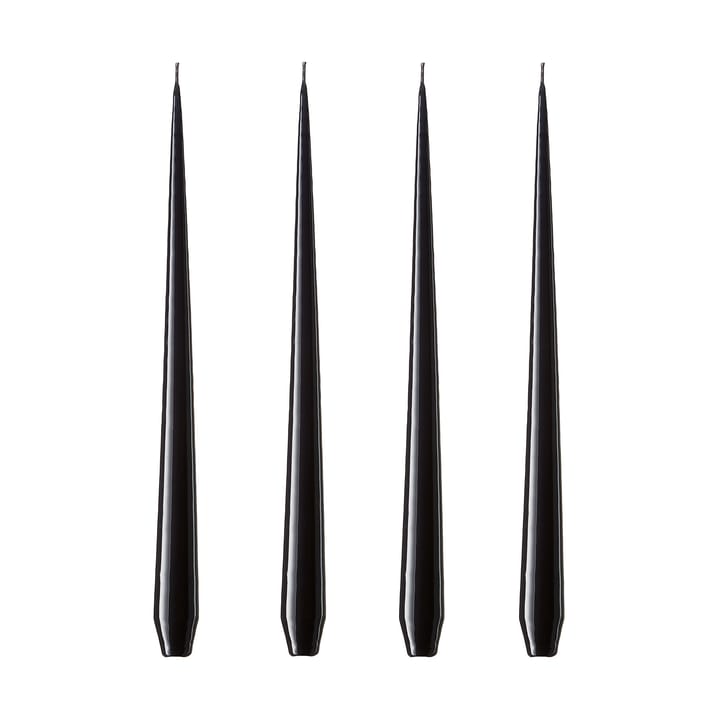 ester & erik lys 4-stk. lakket - raw black, 42 cm - Ester & erik