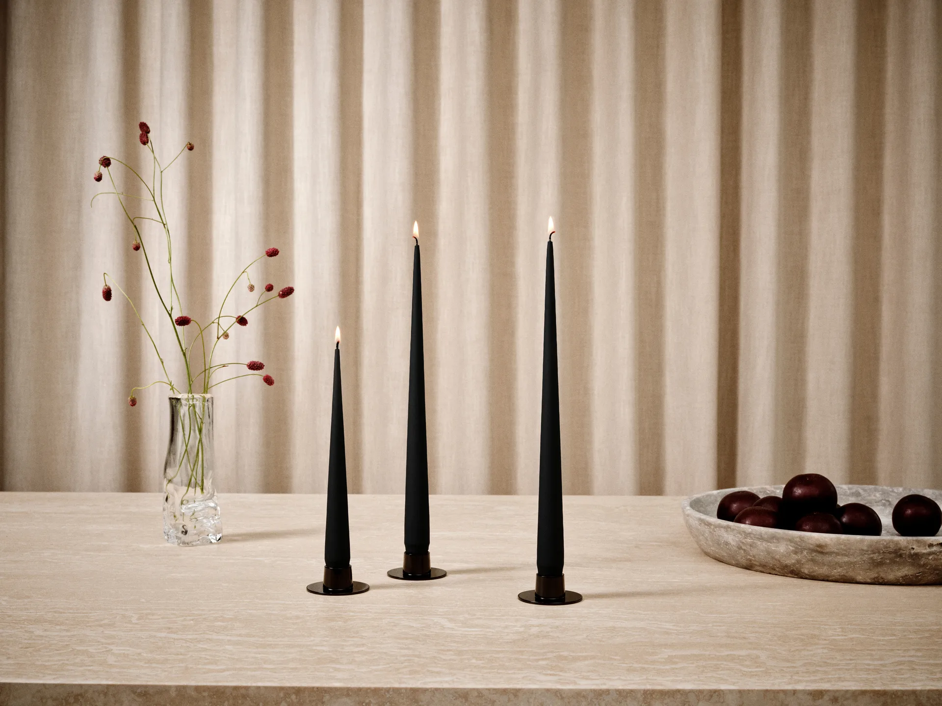 ester & erik lys 4-stk. matt, Velvet matt black 95, 42 cm ester & erik