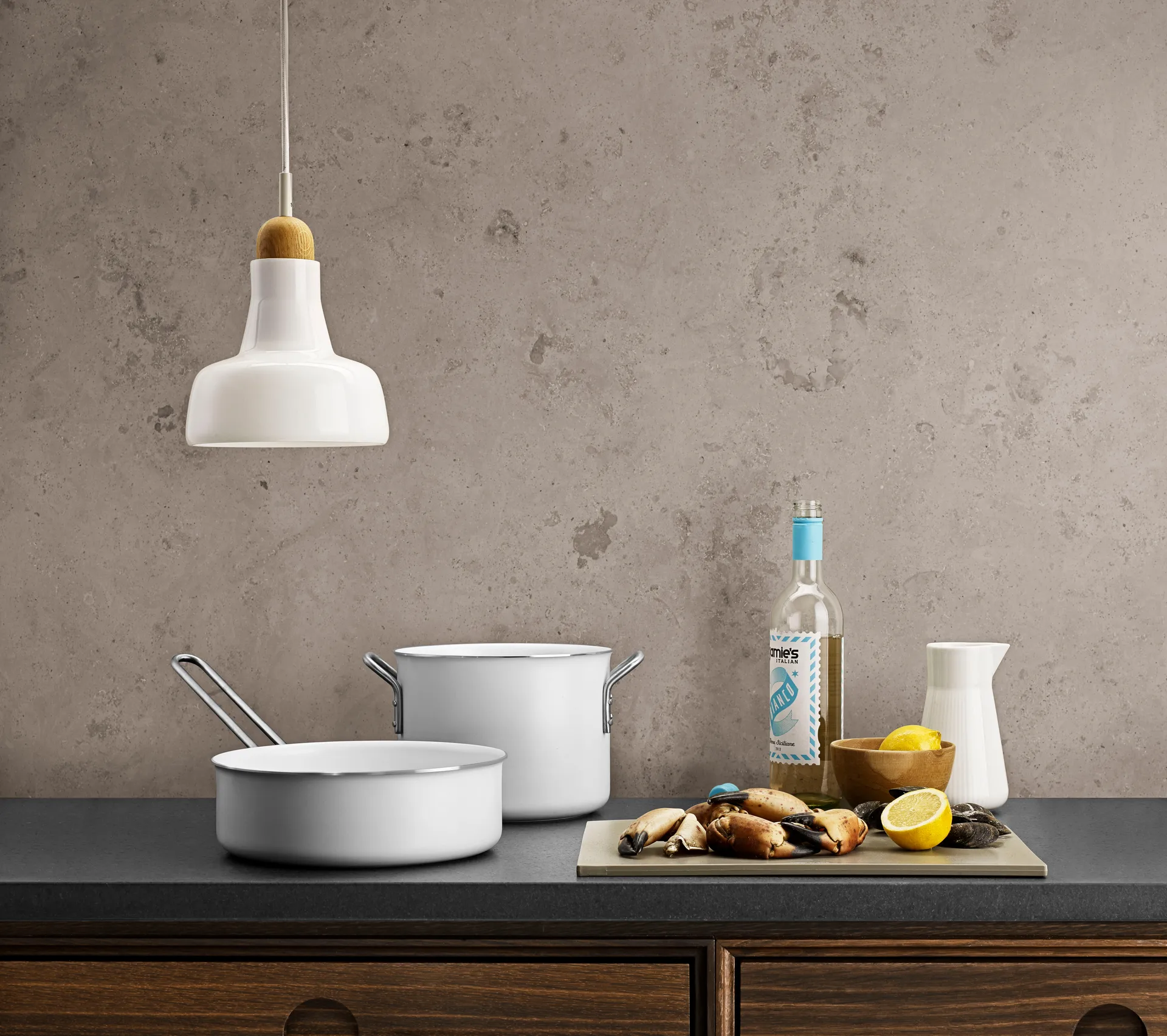 Eva Trio White Line Slip-Let keramisk gryte, 4,8 L Eva Solo