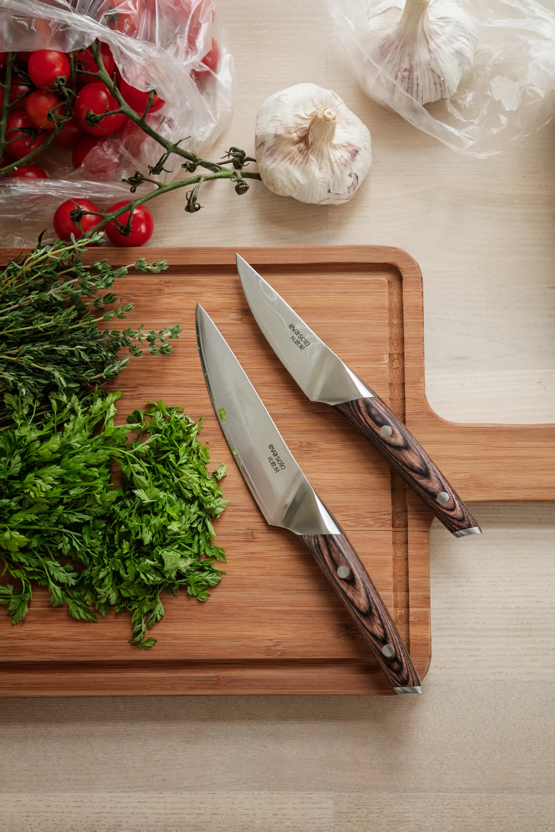 Nordic Kitchen grønnsakskniv 13 cm, Damaskusstål Eva Solo